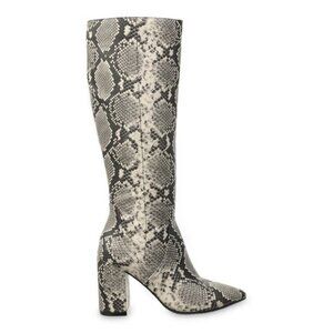 Knee-High Snake Print Heeled Boots Women's 6 NWT